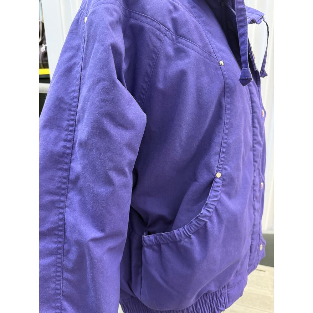 Vintage 80s Ville Franche Women Size M Purple Jacket zipped Snap button closure - Picture 3 of 6